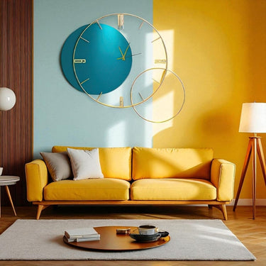 Teal Time Orb Timepiece (27.4 x 23.4 Inches)